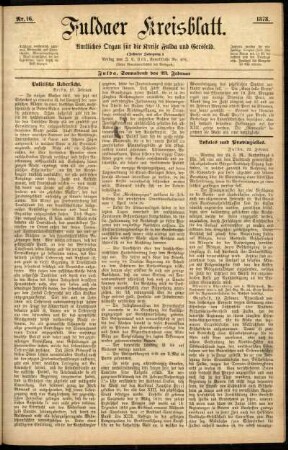Ausgabe vom Samstag, den 23. Februar 1878.