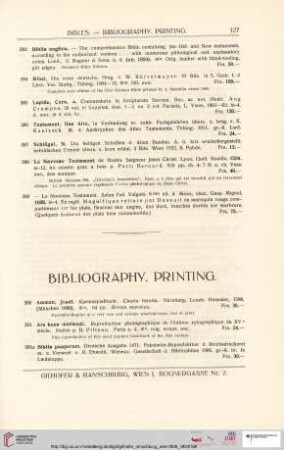 Bibliography. Printing (Nr. 390-418)