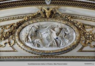 Stuckdekorationen mit Szenen der Geschichte der Niobe : Athene und Niobe mit ihren Kindern (?)