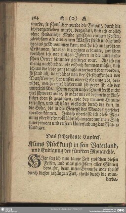 Das sechzehente Capitel. Klims Rückkunft in sein Vaterland, und Endigung der fünften Monarchie