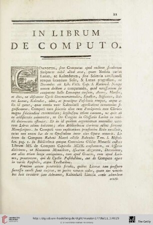 In Librum de Computo