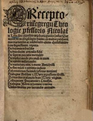 Preceptorium ... sive expositio tripharia putilis (instar Sermonum) in decalogum legis divine ...