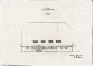 Gsaenger, Gustav; Lenggries (Bayern); Gasthaus "Altwirt", Umbau - Altwirt - Nebengebäude, Saalbau, Ostseite (Ansicht)