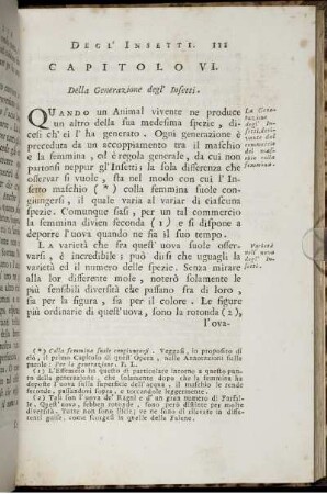 Capitolo VI. Della Generazione degl' Insetti.