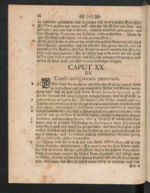 Caput XX. De Causis mitigationis poenarum