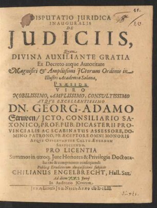 Disputatio Iuridica Inauguralis De Iudiciis