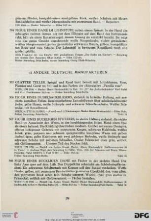 c) Andere deutsche Manufakturen (Nr. 505-544)