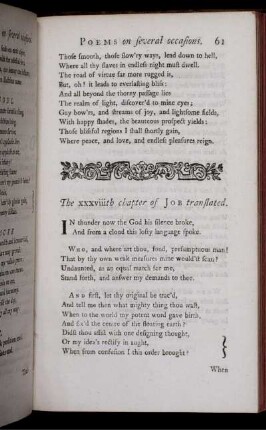 The xxxviiith chapter of Job translated