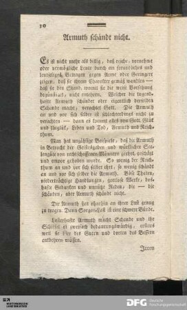 Armuth schändt nicht.