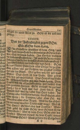 LXXXVII. Von der Auffrichtigkeit gegen GOtt. Gib GOtt dein Hertz.