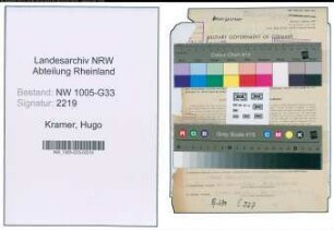 Entnazifizierung Hugo Kramer , geb. 01.07.1918 (Lehrer)