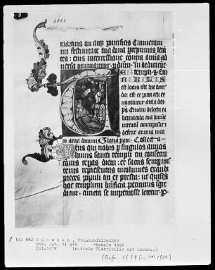 Missale des Petrus Crüger — Initiale T (erribilis est locus) mit Jakobs Traum, Folio 127verso
