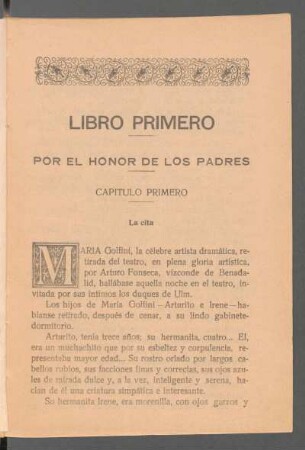 Libro primero - Por el honor de los padres
