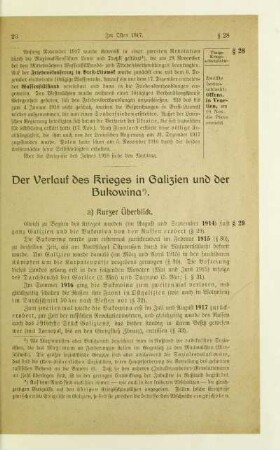 Der Verlauf des Krieges in Galizien und der Bukowina