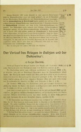 Der Verlauf des Krieges in Galizien und der Bukowina