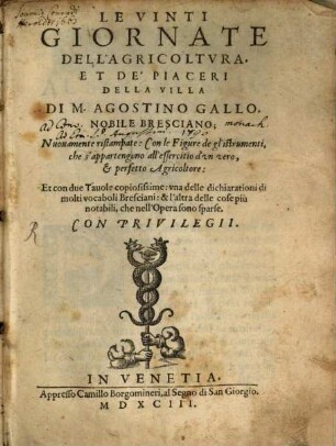 Le vinti giornate dell'agricoltura