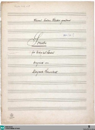 Sonata : für Violine und Klavier - Mus. Hs. 1418,239