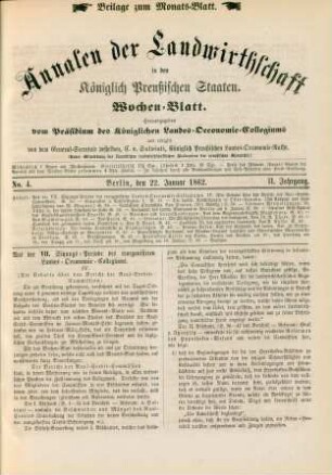 No. 4. Berlin, den 22. Januar 1862. II. Jahrgang.
