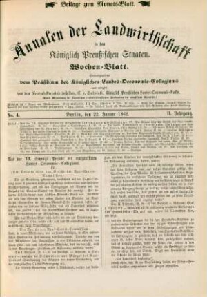 No. 4. Berlin, den 22. Januar 1862. II. Jahrgang.