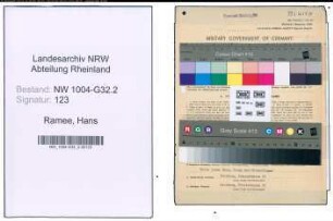 Entnazifizierung Hans La Ramee , geb. 03.05.1889 (Steuerbeamter)