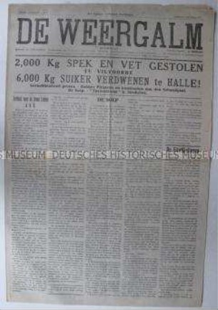 Belgisch-flämische Wochenzeitung "De Weergalm" u.a. über den Diebstahl von Lebensmitteln