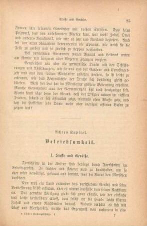 Achtes Kapitel. Betriebsamkeit