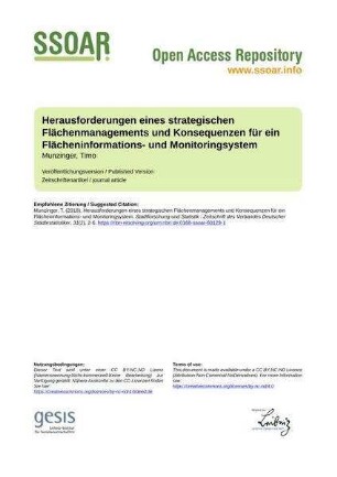 Herausforderungen eines strategischen Flächenmanagements und Konsequenzen für ein Flächeninformations- und Monitoringsystem