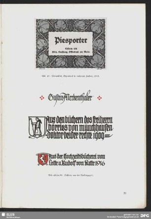 Exlibris. "Aus der Hochzeitsbücherei von Lotte u. Rudolf von Katte 1916"