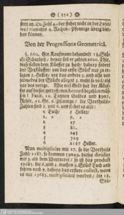 Von der Progressione Geometrica