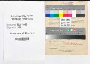 Entnazifizierung Hermann Hundertmarkt , geb. 28.05.1901 (Kaufmaennischer Angestellter)