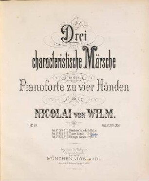 Drei characteristische Märsche : für das Pianoforte zu vier Händen ; Op. 70, 2. Trauer-Marsch