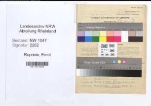 Entnazifizierung Ernst Repnow , geb. 17.08.1896 (Postbeamter)