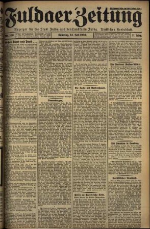 Erste Ausgabe vom Sonntag, den 13. Juli 1930.
