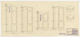 Wohnhaus Mildenberger, Hochberg: Fenster Treppenhaus, Dachraum, Garage: Ansichten, Schnitte 1:10