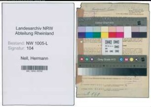 Entnazifizierung Hermann Nell , geb. 29.06.1914 (Assessor)