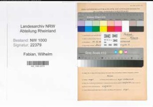 Entnazifizierung Wilhelm Fabian, geb. 31.12.1889 (Eichmeister)