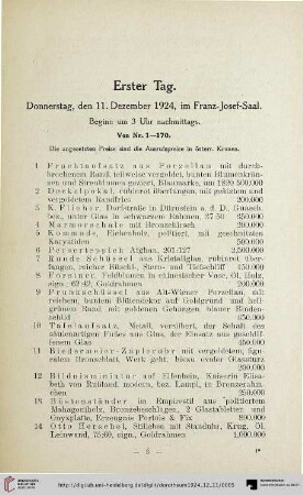 Erster Tag (Nr. 1-170)