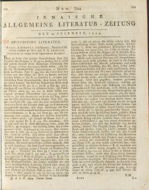Num. 304. Den 20. December 1804
