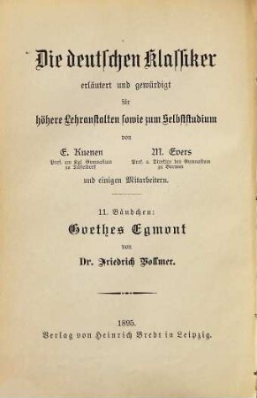 Goethes Egmont