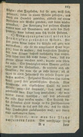 6) Verwahrungsmittel wider die Feuchtigkeit getünchter Wände
