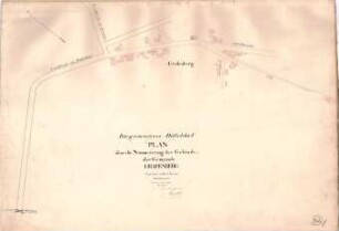 Bürgermeisterei Düsseldorf Plan über die Nummerierung der Gebäude der Gemeinde Grafenberg