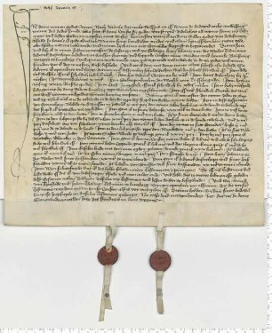 Testament des Hans Crusze, beglaubigt durch die beiden Ratsmannen Brand van Tzerstede und Johan Thobing