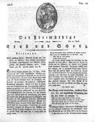Nro. 72, Freitag den 11. April 1806
