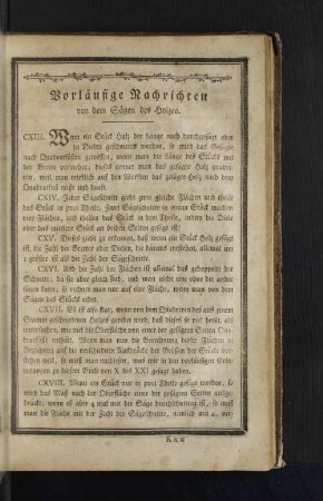 Vorläufige Nachrichten von dem Sägen des Holzes.