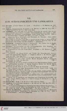 VII. Alte Städteansichten und Landkarten (Nr.1430-1604)