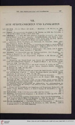 VII. Alte Städteansichten und Landkarten (Nr.1430-1604)