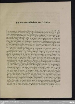 Die Geschwindigkeit des Lichtes