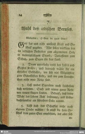 7. Wahl des irdischen Berufes