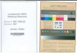 Entnazifizierung Walter Jansen , geb. 05.02.1899 (Beamter)