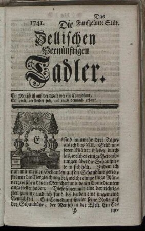 1741. Das Funfzehnte Stük.